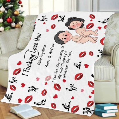 Couple - I Fucking Love You - Personalized Blanket