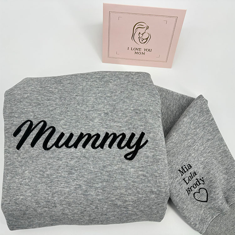 Custom Embroidered Mama Sweatshirt with Names