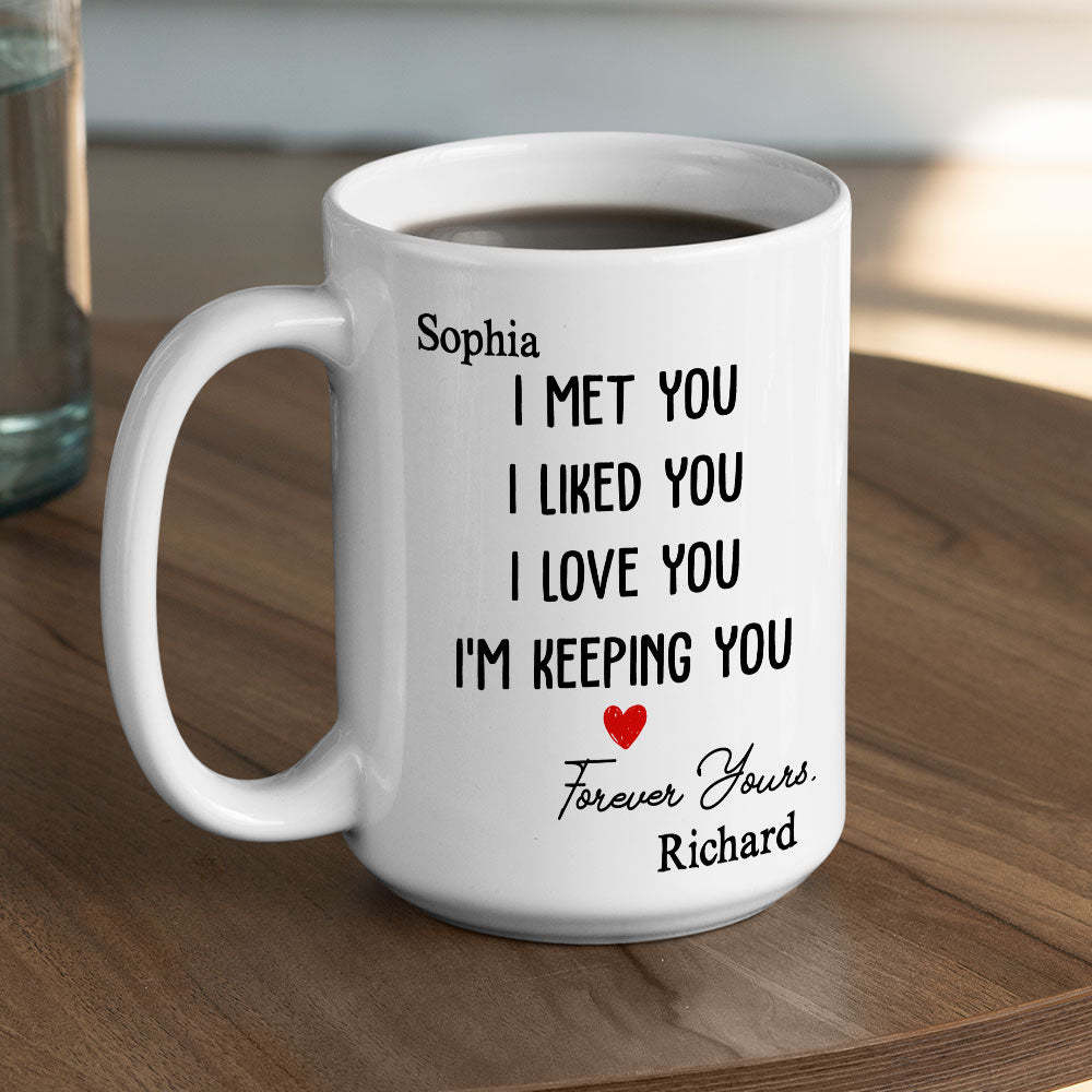 I Met You I Liked You - Personalized Custom Coffee Mug