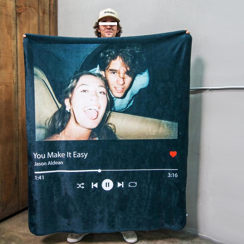Custom Image Song Music Blanket