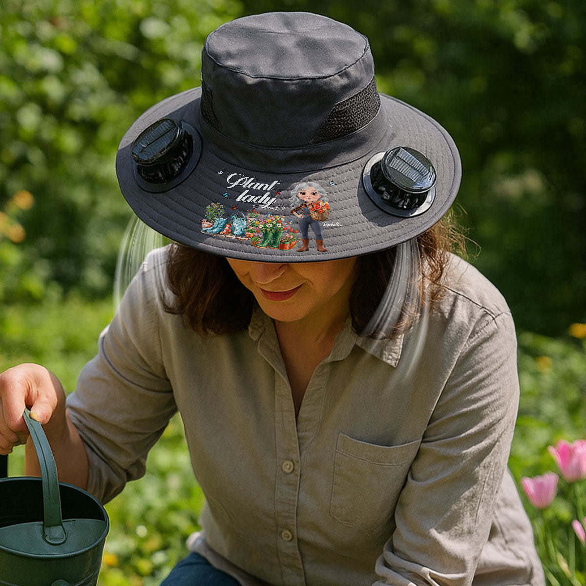 Plant Lady - Personalized Custom Solar Fan Hat