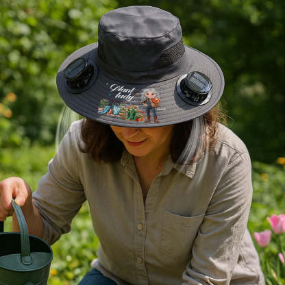 Plant Lady - Personalized Custom Solar Fan Hat