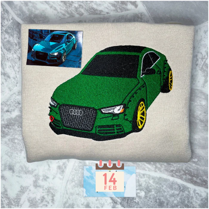 Custom Car Embroidered Crewneck & Hoodies – The Perfect Gift for Your Boyfriend or Husband!