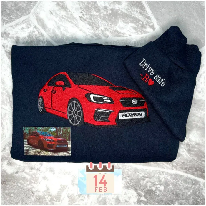 Custom Car Embroidered Crewneck & Hoodies – The Perfect Gift for Your Boyfriend or Husband!