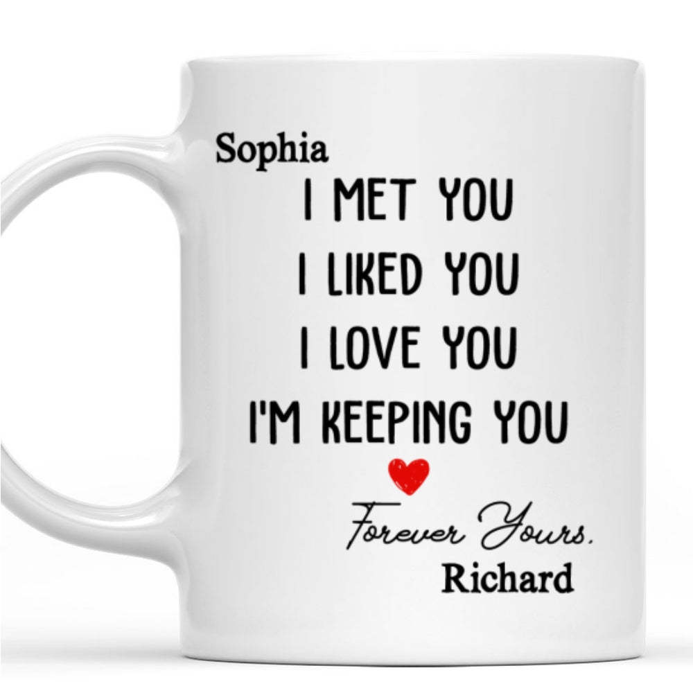 I Met You I Liked You - Personalized Custom Coffee Mug