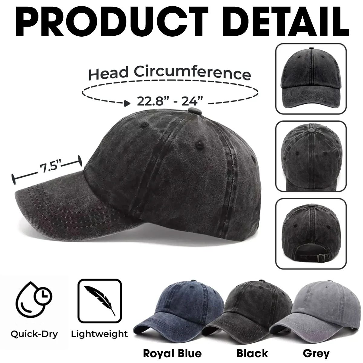 My Favorite People Call Me Daddy - Personalized Custom Vintage Washed Denim Cap