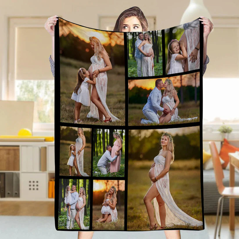 Custom Photos&Text LOVE Fleece Blanket