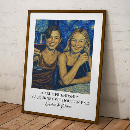 A True Friendship Is A Journey Without An End Van Gogh Art - Personalized Photo Poster