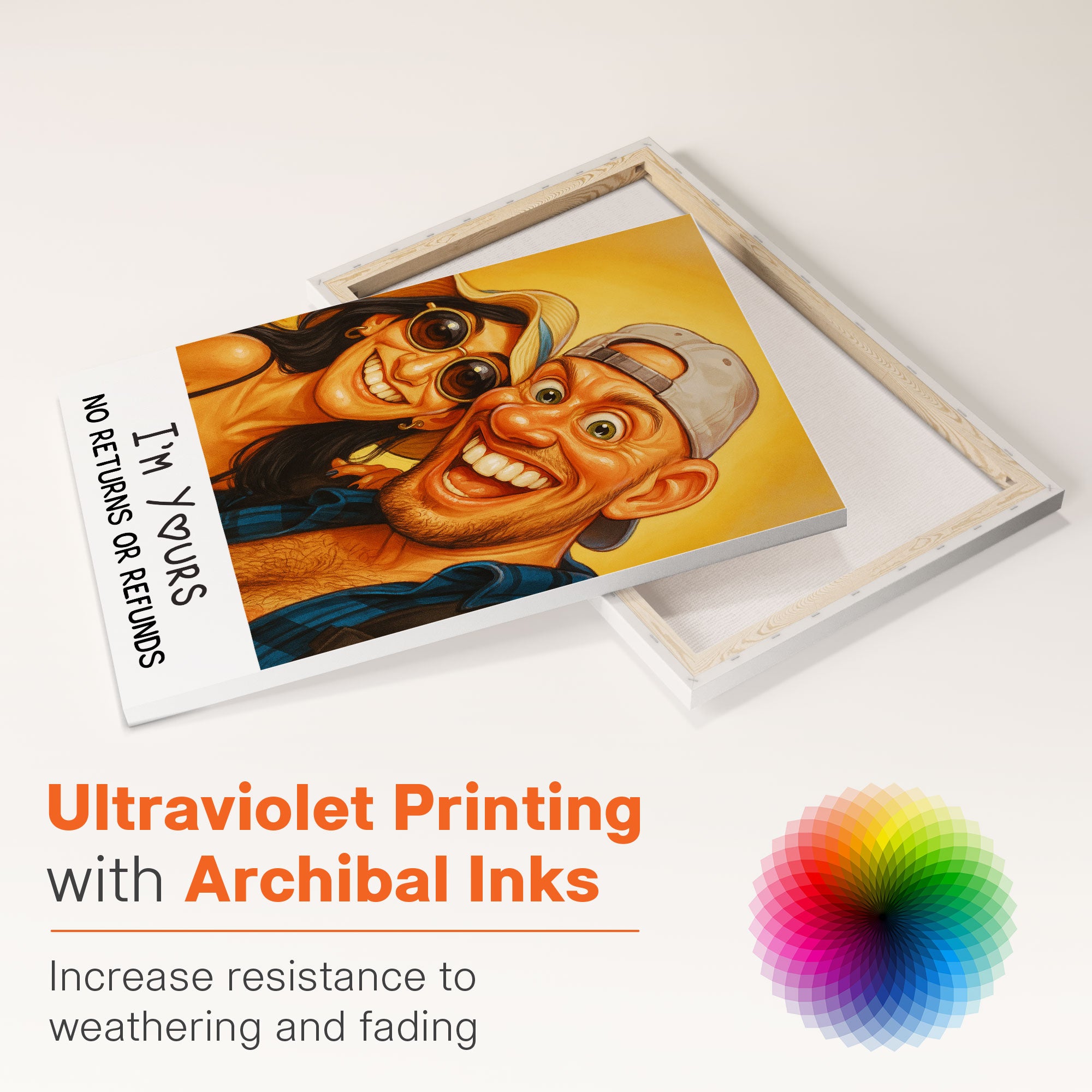 Caricature Wall Art For Funny Couples - Custom Cartoon Drawing From Photo - Personalized Photo Poster