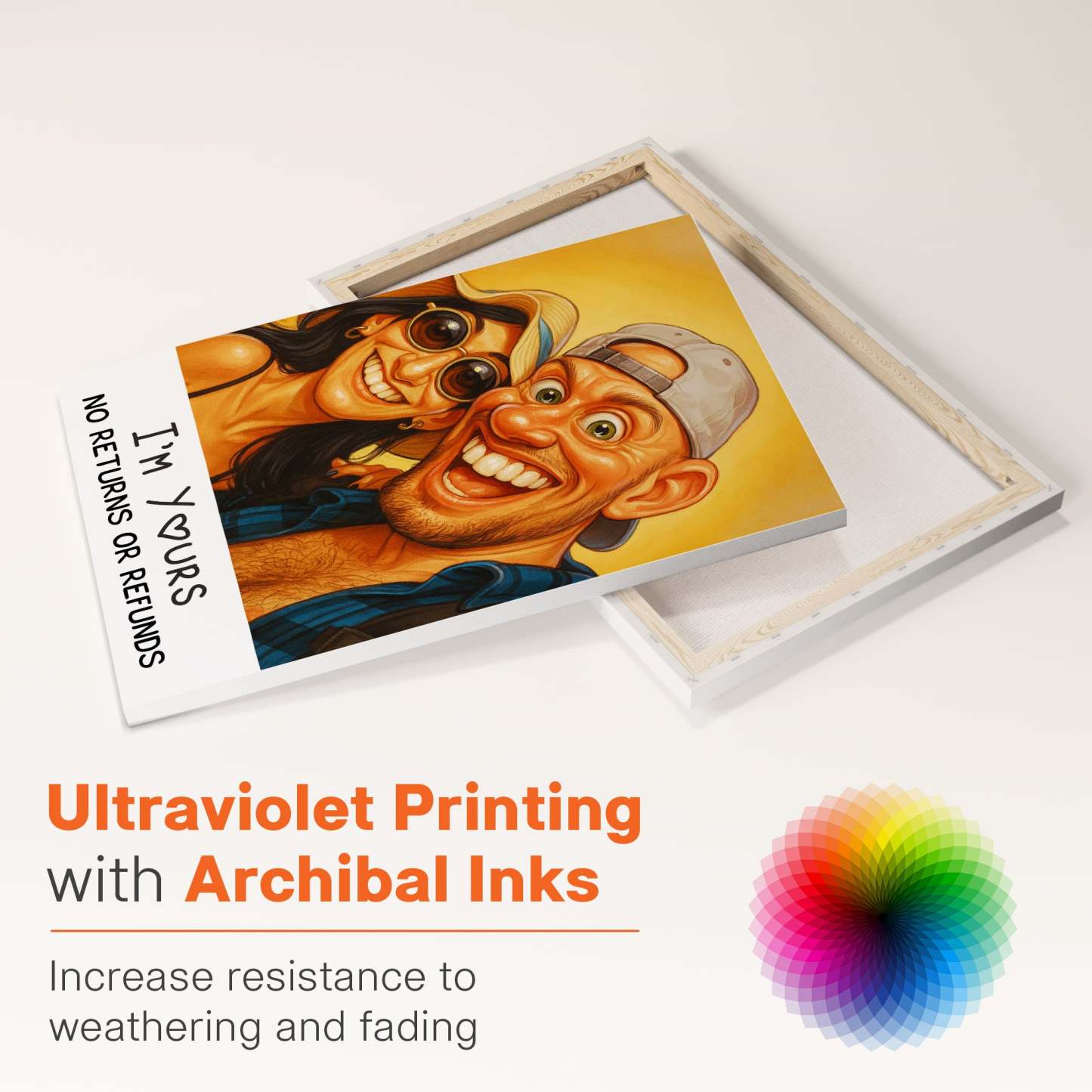 Caricature Wall Art For Funny Couples - Custom Cartoon Drawing From Photo - Personalized Photo Poster