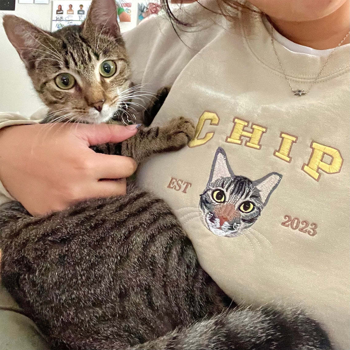Personalized Embroidered Pet Face and Name Est Sweatshirt | Hoodie | T-shirt