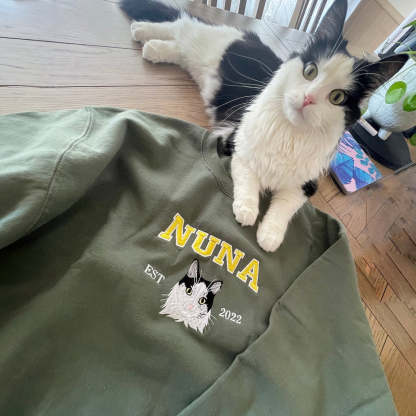 Personalized Embroidered Pet Face and Name Est Sweatshirt | Hoodie | T-shirt