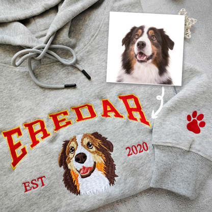Personalized Embroidered Pet Face and Name Est Sweatshirt | Hoodie | T-shirt