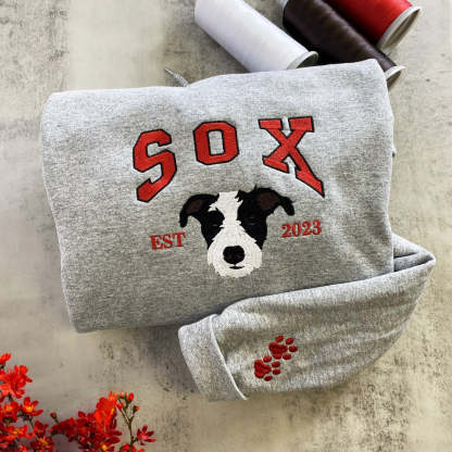 Personalized Embroidered Pet Face and Name Est Sweatshirt | Hoodie | T-shirt