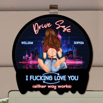 Drive Safe - Valentines Day Gifts For Husband, Boyfriend - Personalized Wooden Car Visor Clip-CustomCraftedX