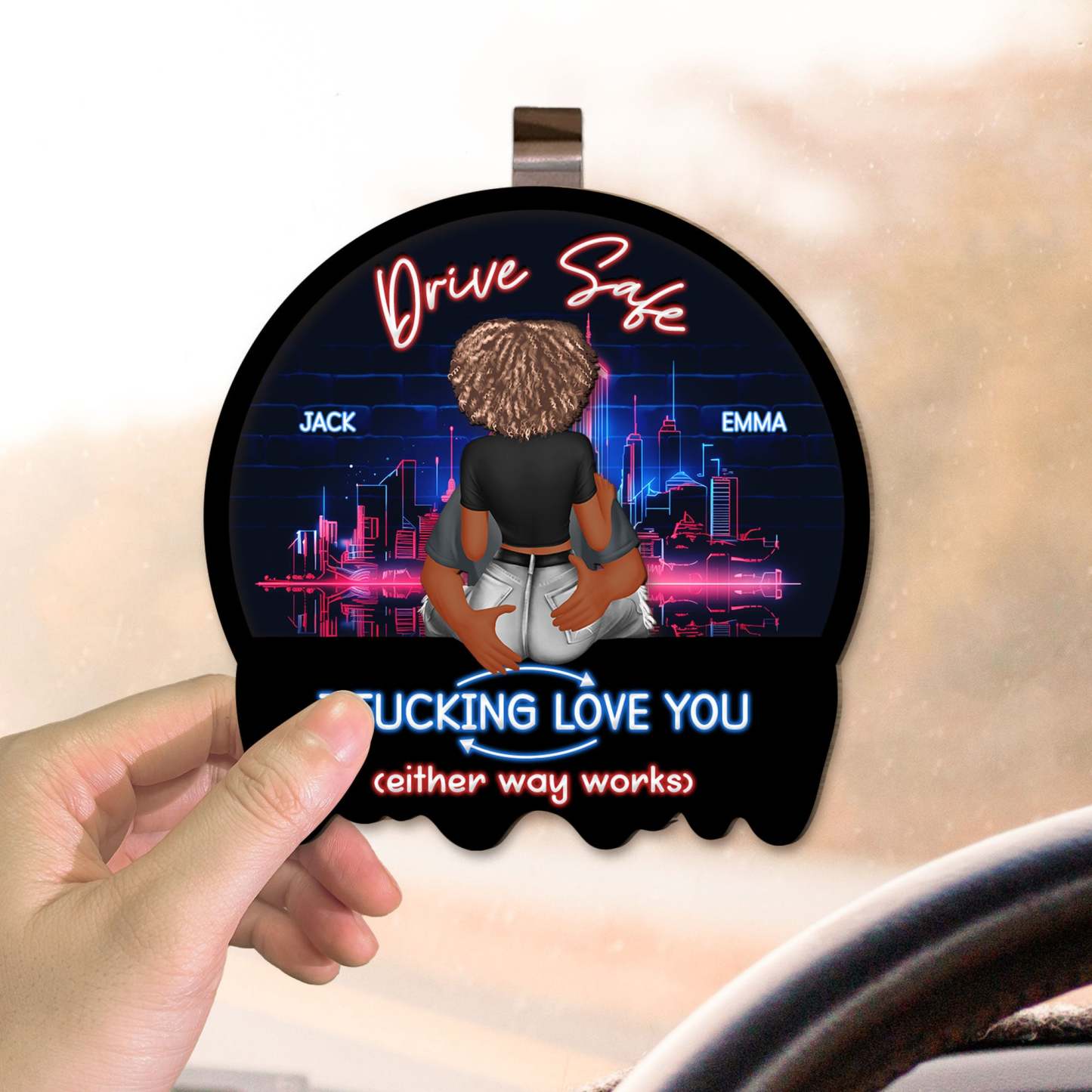 Drive Safe - Valentines Day Gifts For Husband, Boyfriend - Personalized Wooden Car Visor Clip-CustomCraftedX