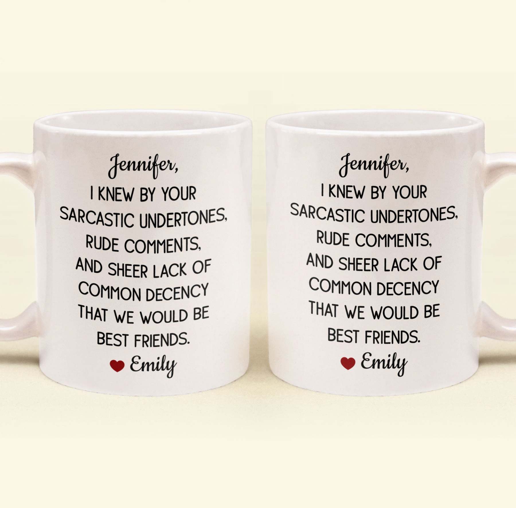 Funny Mug For Friends - I Knew By Your Sarcastic Undertones - Personalized Mug-CustomCraftedX