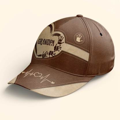 Grandpa Dad Kids Handprints - Personalized Classic Cap-CustomCraftedX