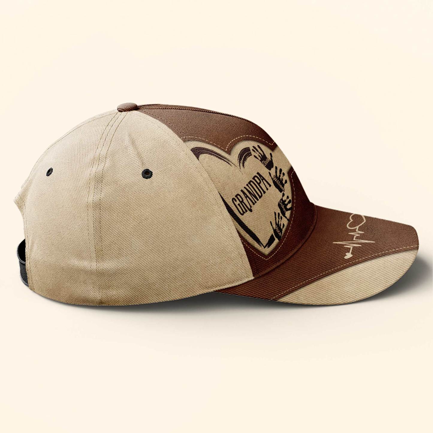 Grandpa Dad Kids Handprints - Personalized Classic Cap-CustomCraftedX