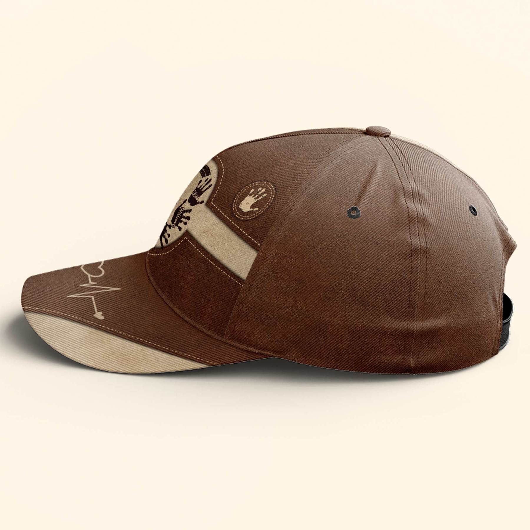 Grandpa Dad Kids Handprints - Personalized Classic Cap-CustomCraftedX