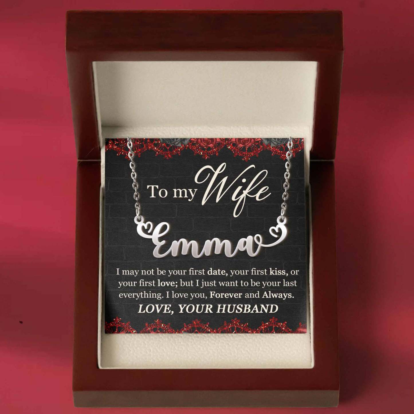 I Love You Forever And Always - Custom Name Necklace-CustomCraftedX