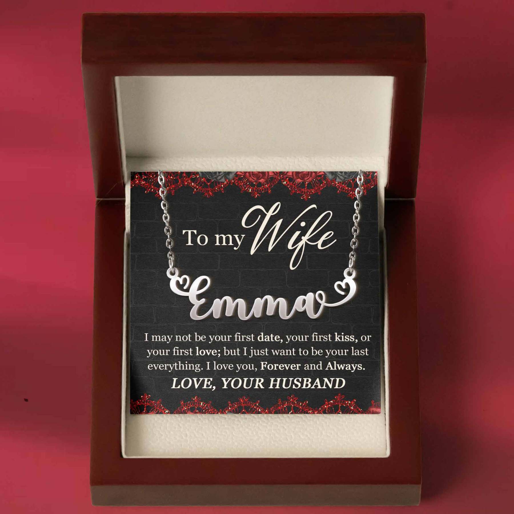 I Love You Forever And Always - Custom Name Necklace-CustomCraftedX