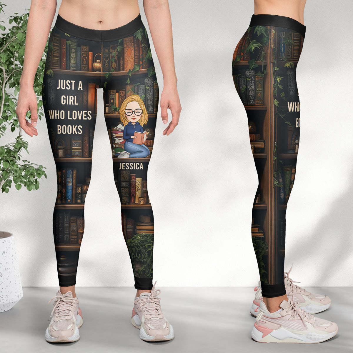 Just A Girl Who Loves Books - Personalized Leggings-CustomCraftedX