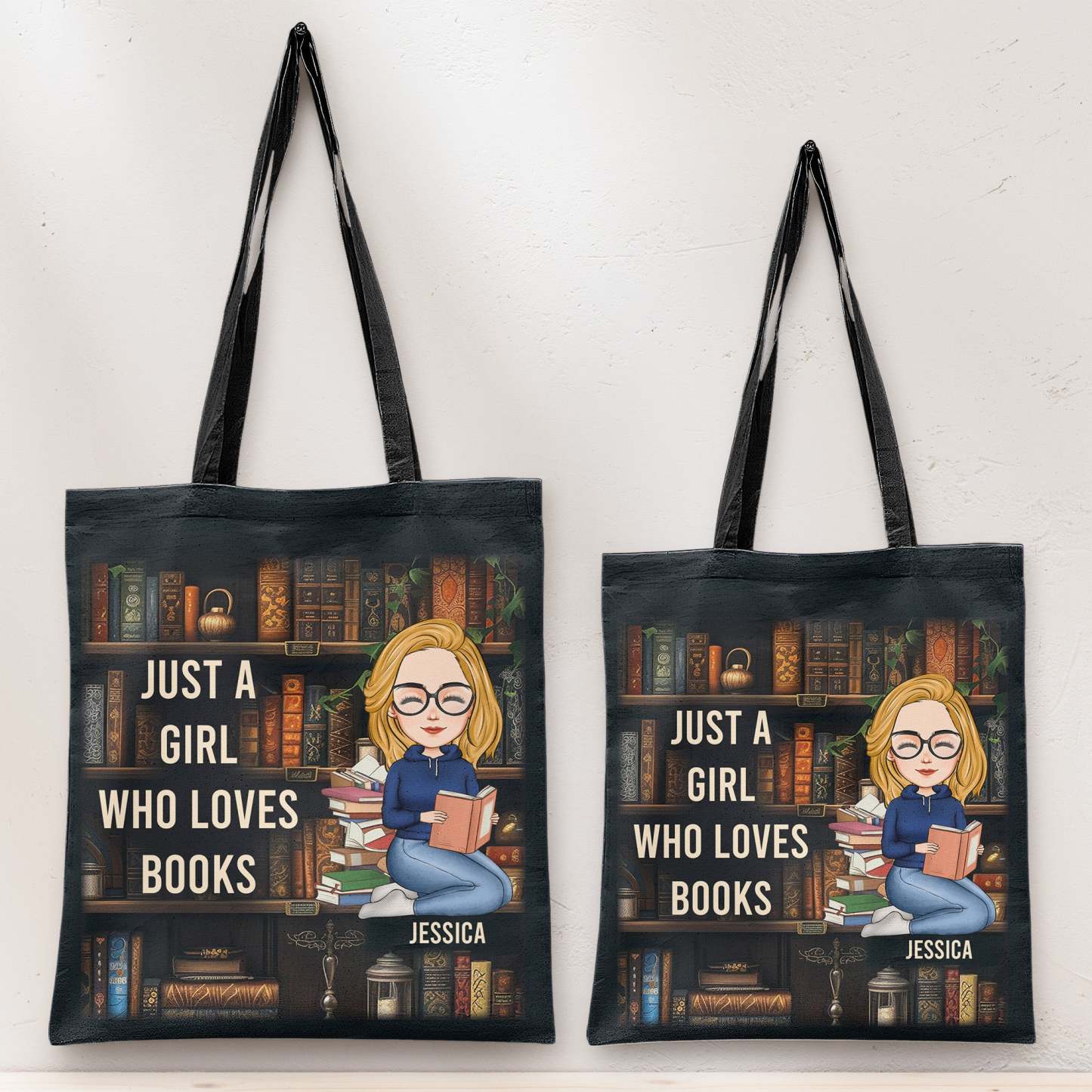 Just A Girl Who Loves Books - Personalized Tote Bag-CustomCraftedX