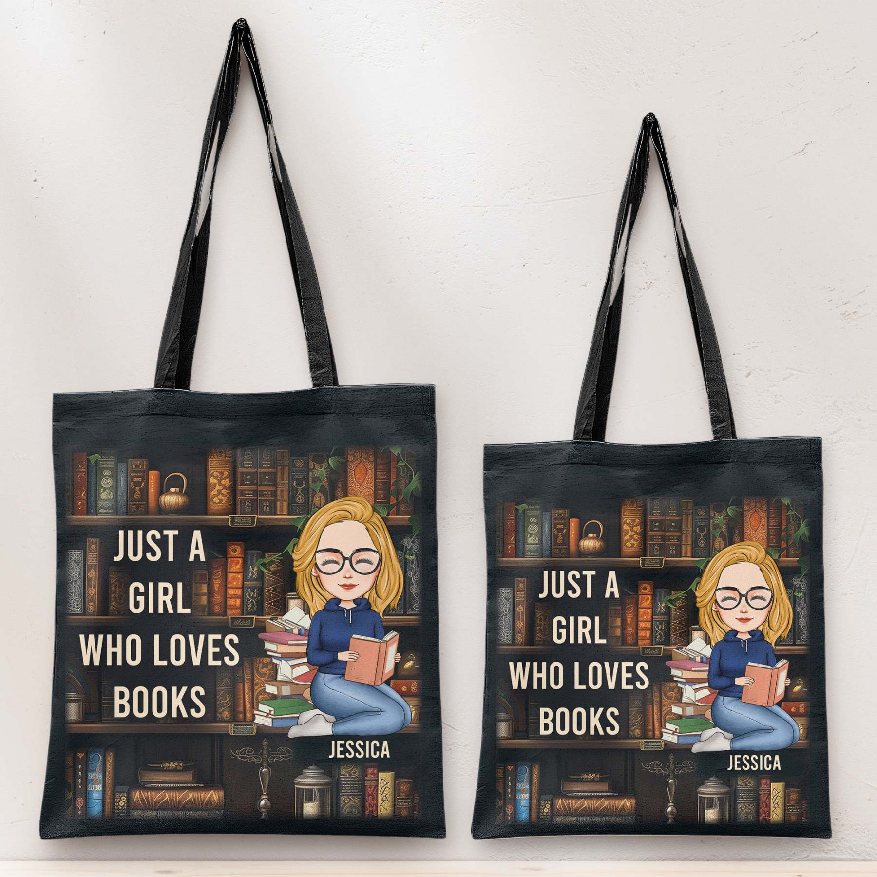 Just A Girl Who Loves Books - Personalized Tote Bag-CustomCraftedX