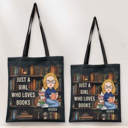 Just A Girl Who Loves Books - Personalized Tote Bag-CustomCraftedX