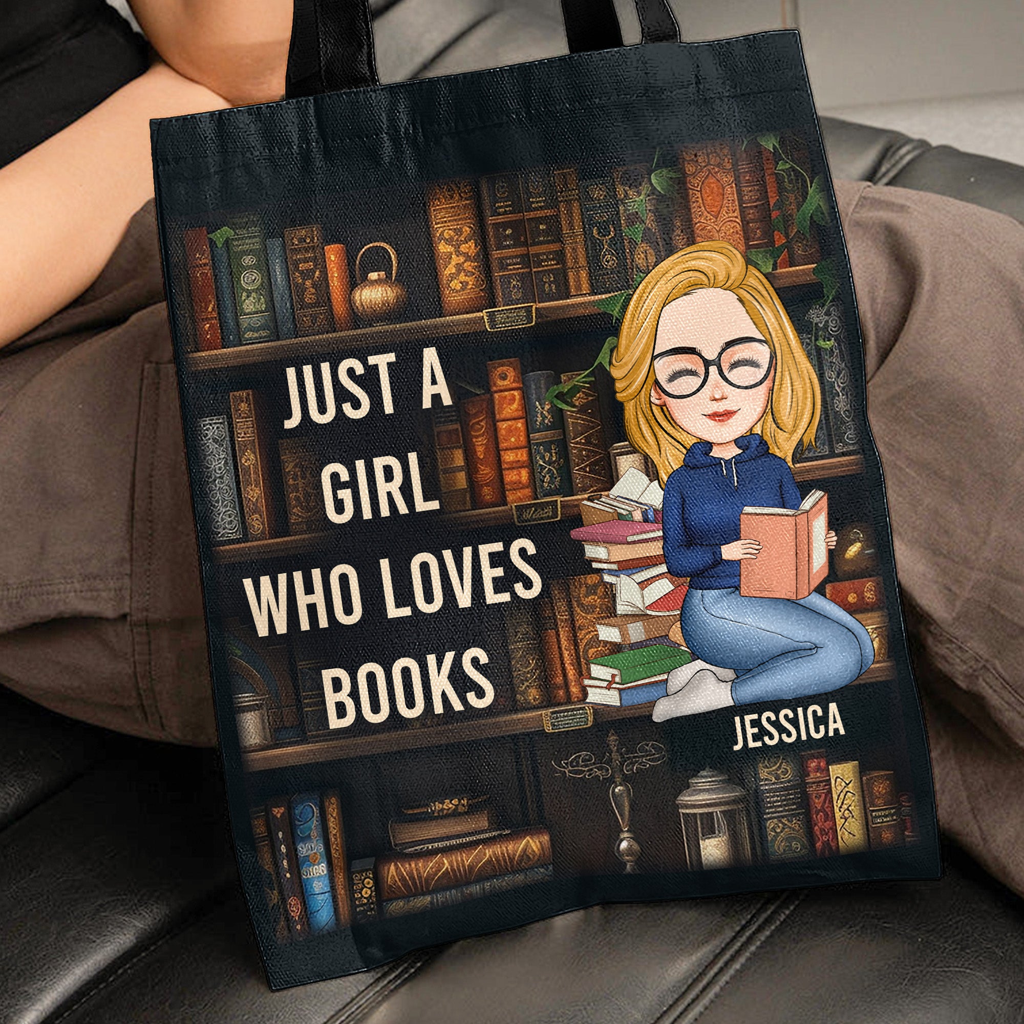 Just A Girl Who Loves Books - Personalized Tote Bag-CustomCraftedX