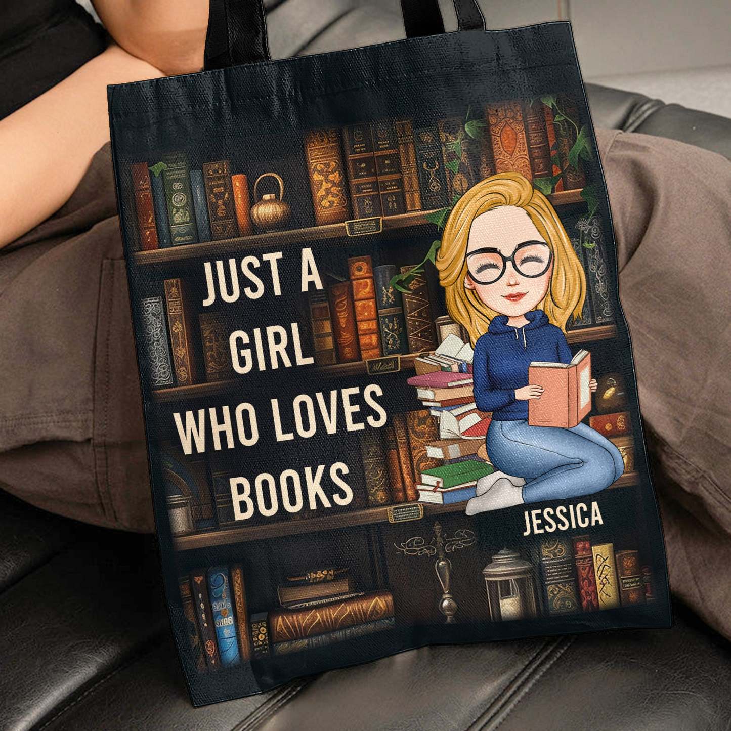 Just A Girl Who Loves Books - Personalized Tote Bag-CustomCraftedX