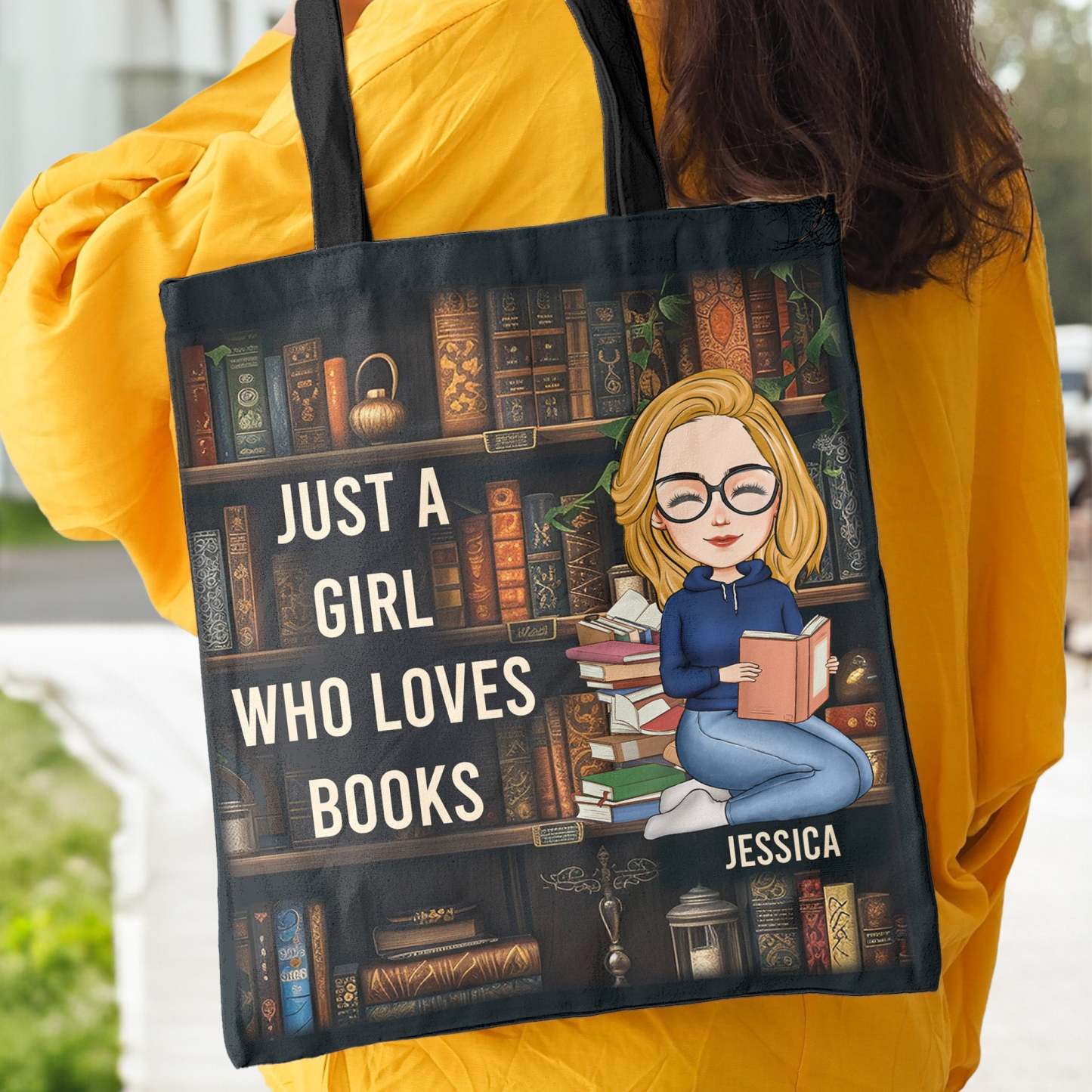 Just A Girl Who Loves Books - Personalized Tote Bag-CustomCraftedX