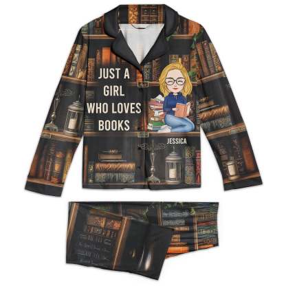 Just A Girl Who Loves Books - Personalized Women's Pajamas Set-CustomCraftedX