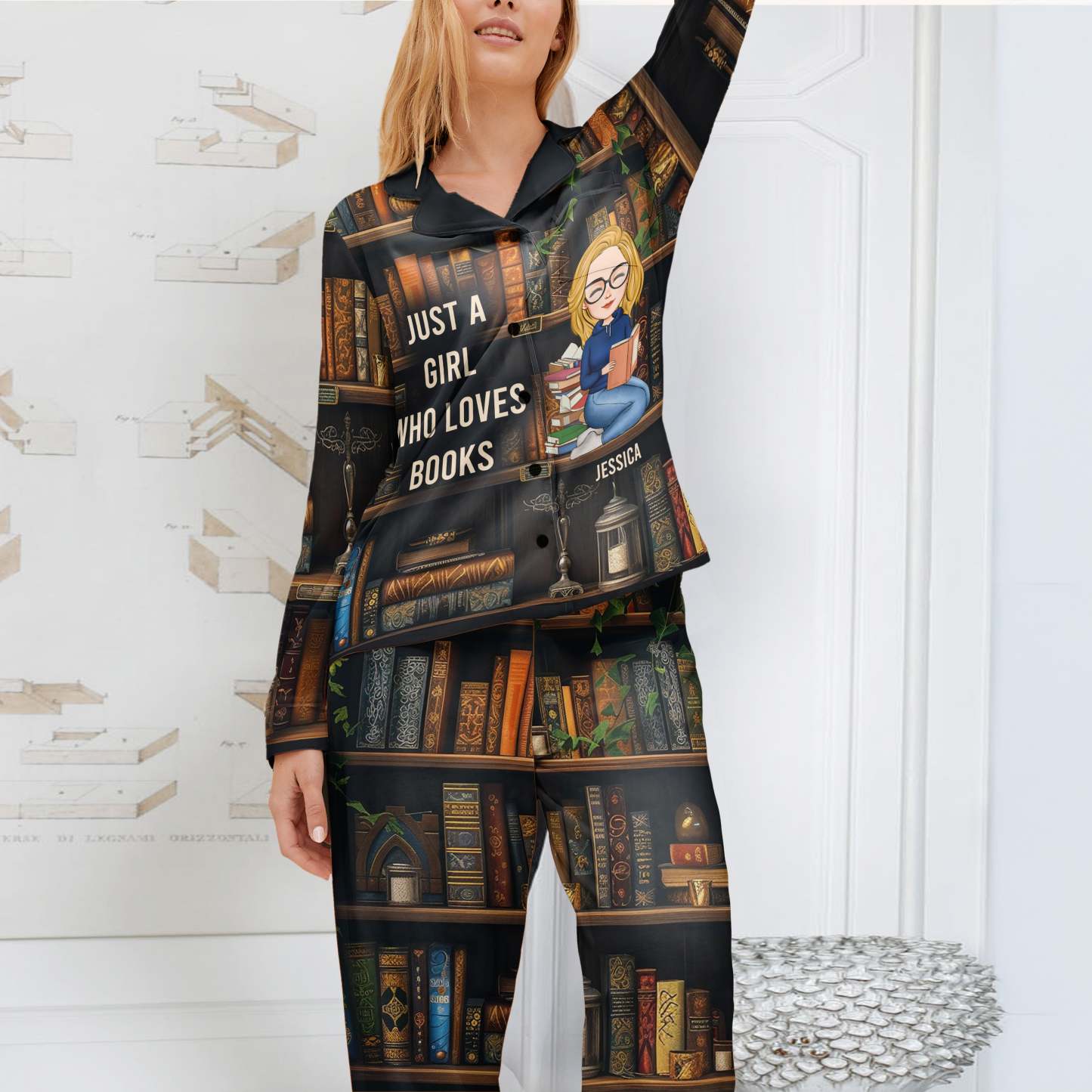 Just A Girl Who Loves Books - Personalized Women's Pajamas Set-CustomCraftedX