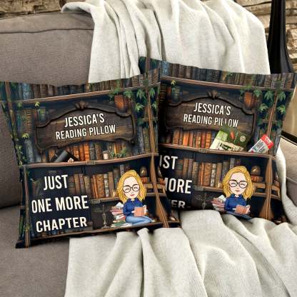 Just One More Chapter- Reading Pillow - Personalized Pocket Pillow (Insert Included)-CustomCraftedX