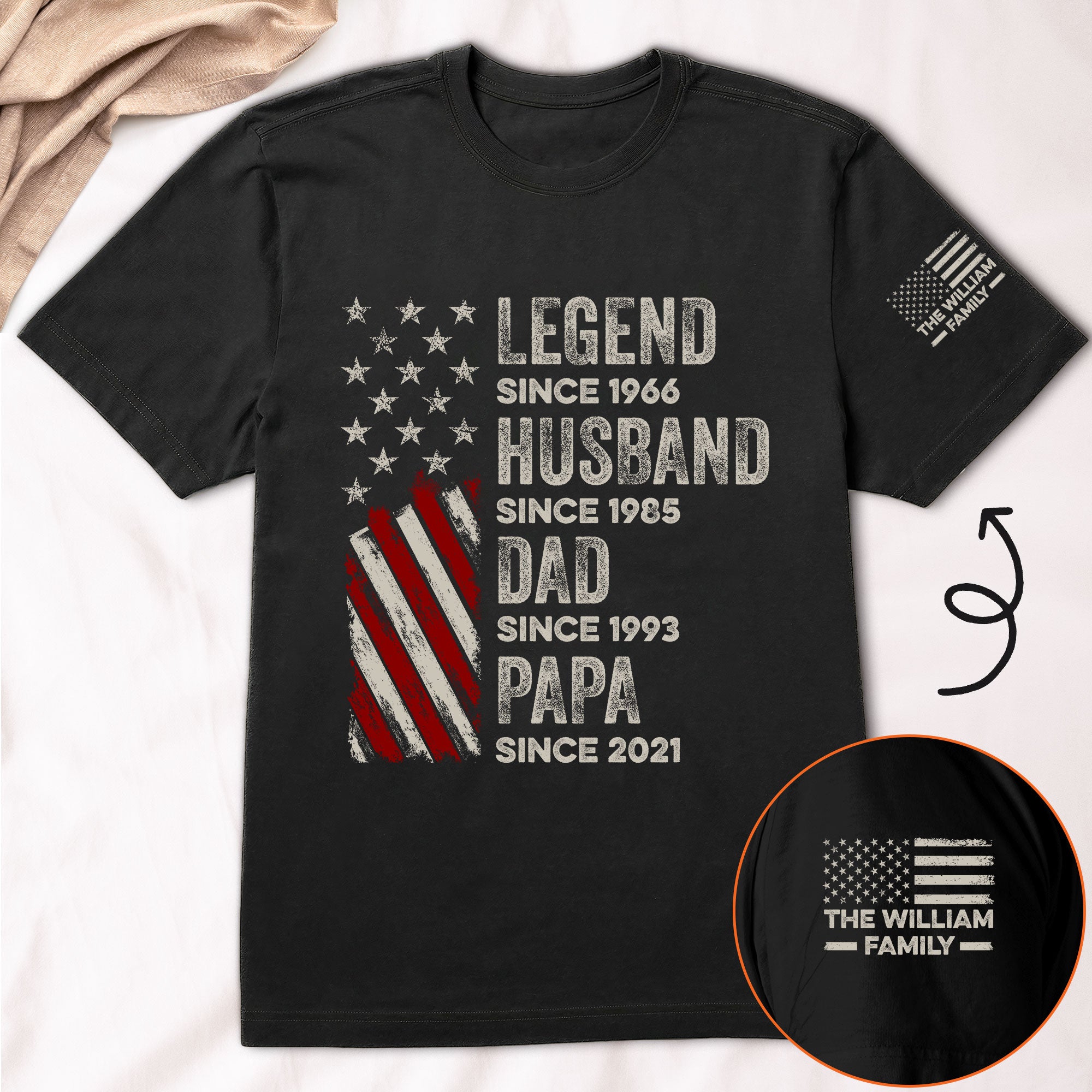 Legend, Husband, Dad And Grandpa Custom Family Name - Personalized Shirt