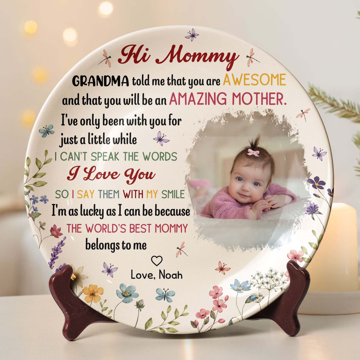 The Best Mommy Belongs To Me First Mom New Mom Gift - Personalized Ceramic Photo Plate-CustomCraftedX