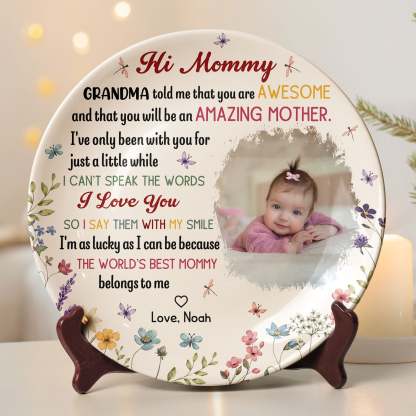 The Best Mommy Belongs To Me First Mom New Mom Gift - Personalized Ceramic Photo Plate-CustomCraftedX