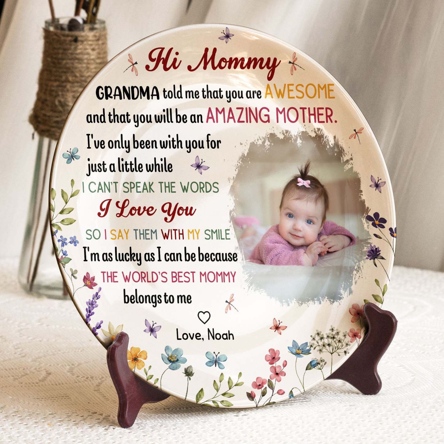 The Best Mommy Belongs To Me First Mom New Mom Gift - Personalized Ceramic Photo Plate-CustomCraftedX