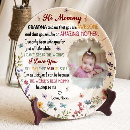 The Best Mommy Belongs To Me First Mom New Mom Gift - Personalized Ceramic Photo Plate-CustomCraftedX