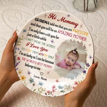The Best Mommy Belongs To Me First Mom New Mom Gift - Personalized Ceramic Photo Plate-CustomCraftedX