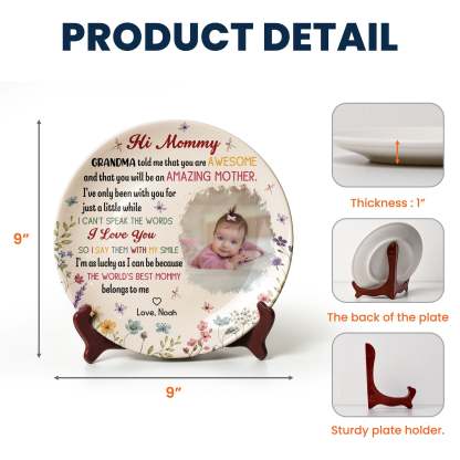 The Best Mommy Belongs To Me First Mom New Mom Gift - Personalized Ceramic Photo Plate-CustomCraftedX