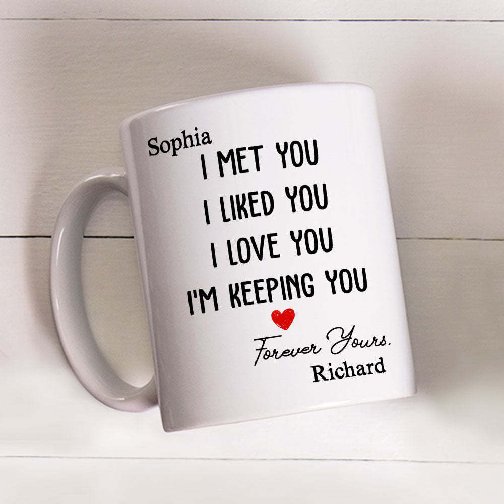 I Met You I Liked You - Personalized Custom Coffee Mug
