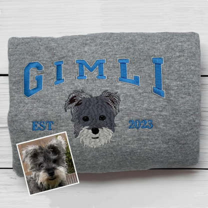 Personalized Embroidered Pet Face and Name Est Sweatshirt | Hoodie | T-shirt