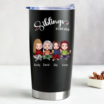 Customizable Stainless Steel Tumbler for Siblings - 20oz (BL)-CustomCraftedX