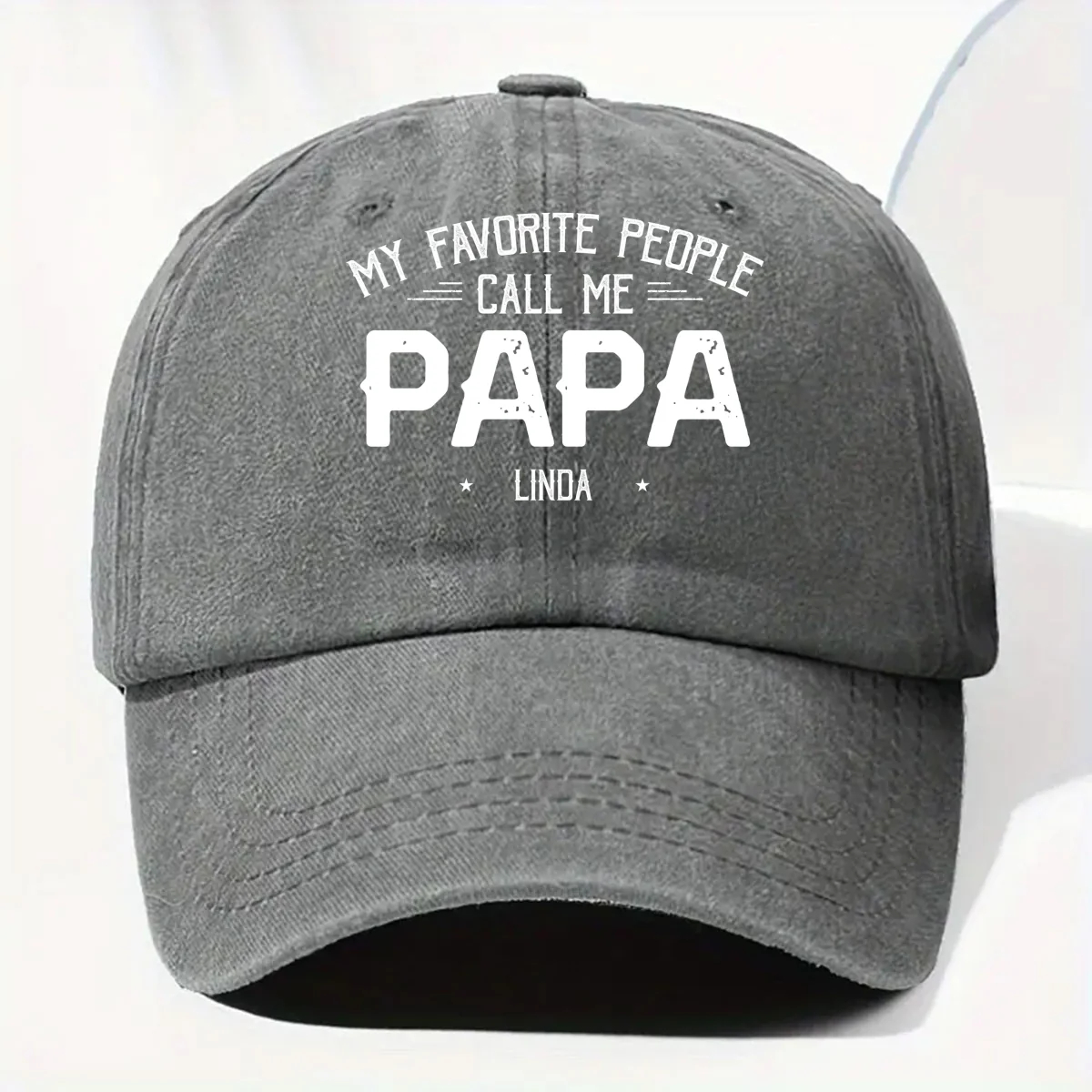 My Favorite People Call Me Daddy - Personalized Custom Vintage Washed Denim Cap