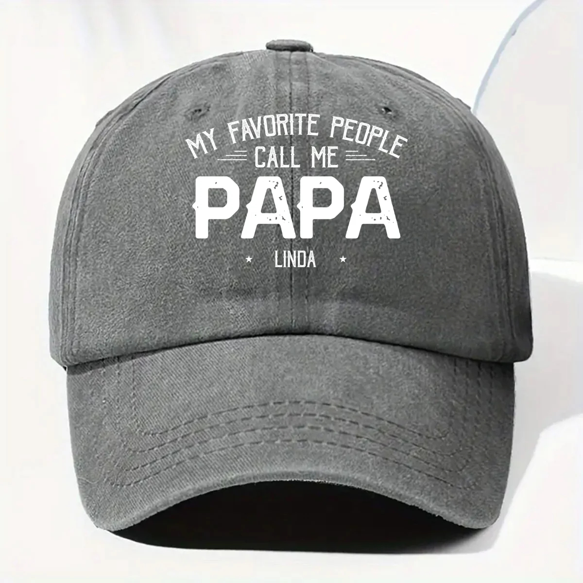 My Favorite People Call Me Daddy - Personalized Custom Vintage Washed Denim Cap