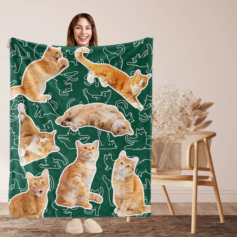 Custom Pet Dog Cat Photo Blanket-Pet Lover Gift