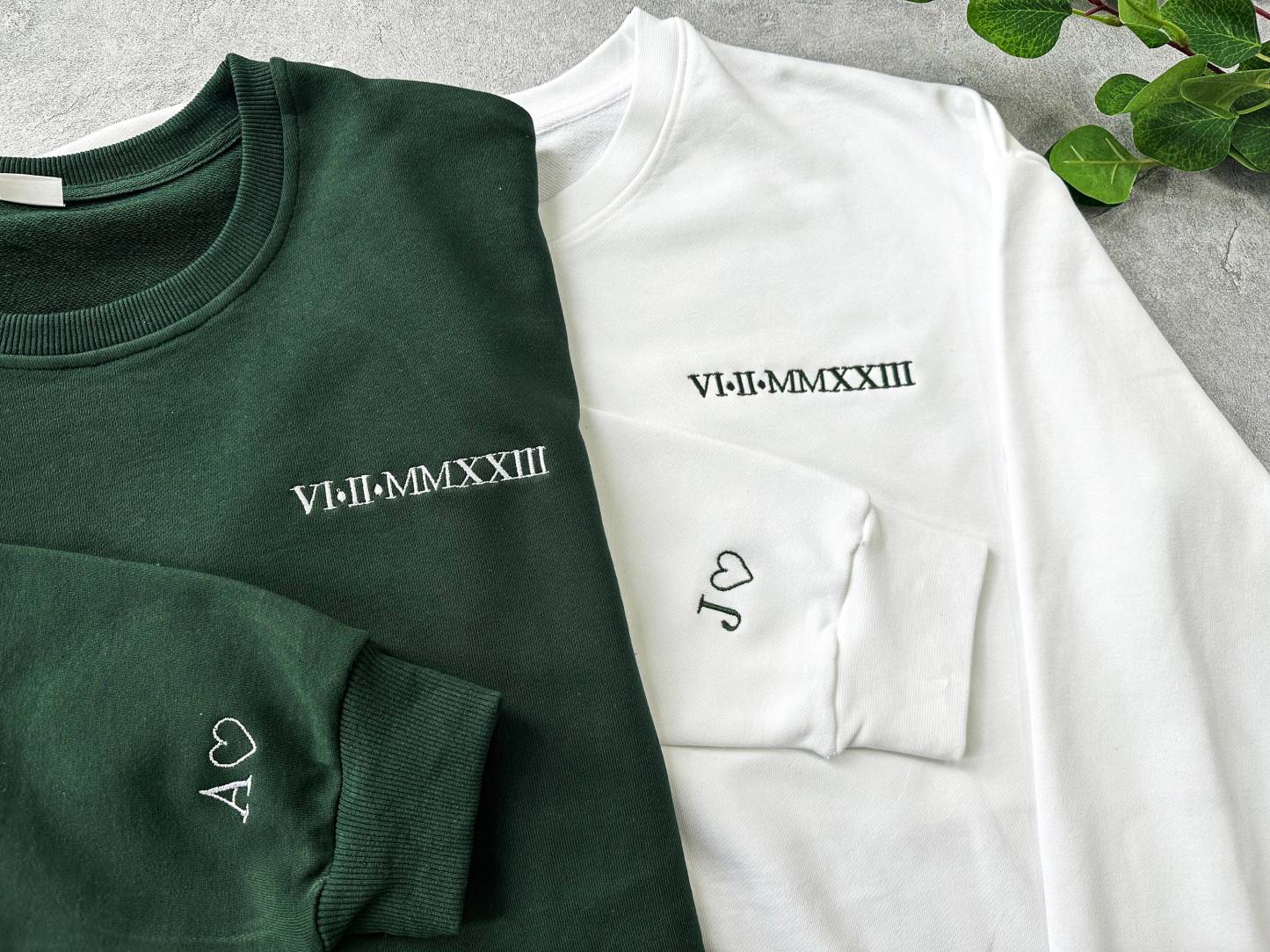 Custom Embroidered Roman Numeral Date Sweashirt